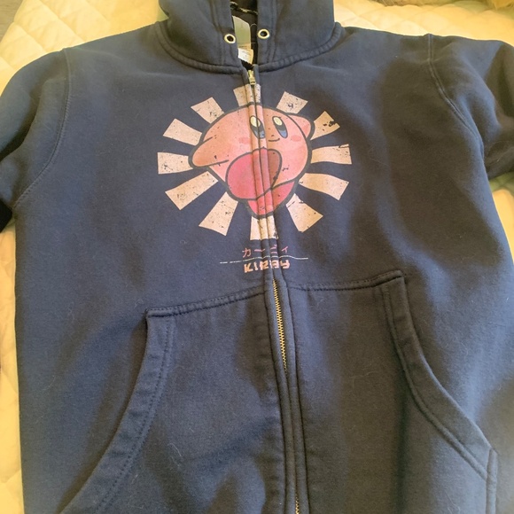 Nintendo Kirby full zip navy hoodie - Picture 2 of 8